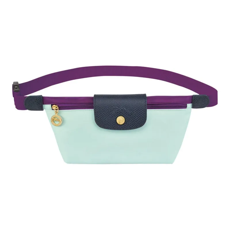 LONGCHAMP Le Pliage Re-play Canvas With Leather Trim Crossbody Bags Fanny Pack Women's Pink Green-0
