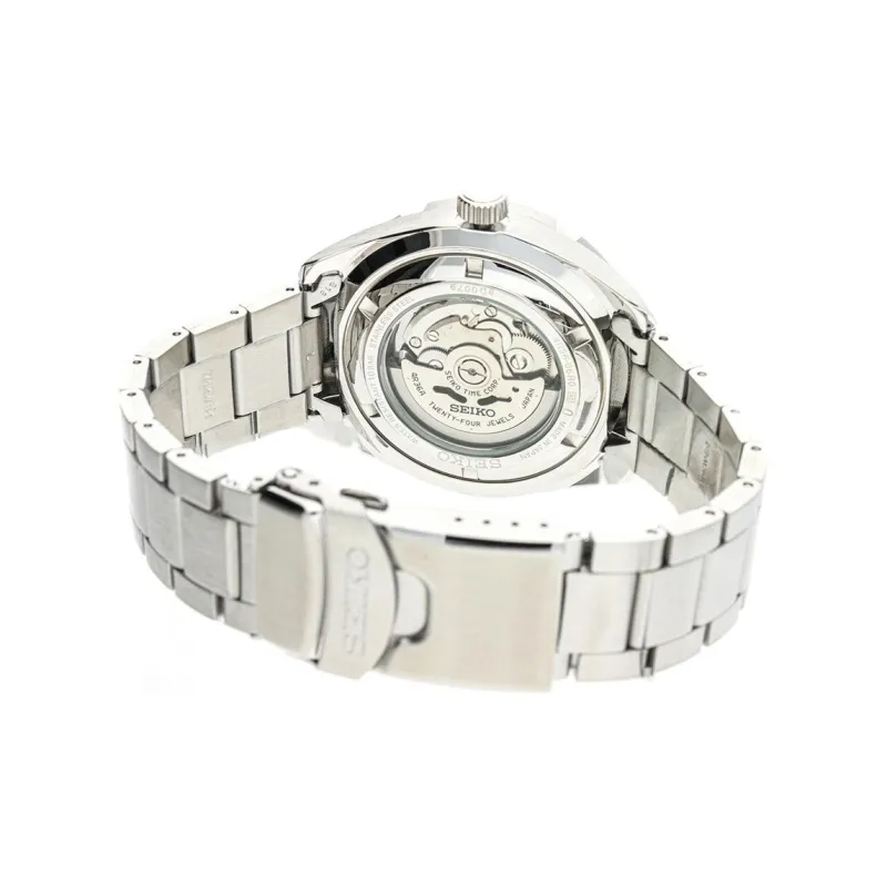SEIKO Mechanical Movement Stainless Steel Strap Watch Men's Watches Orange Watch Dial SRPC55J1-1