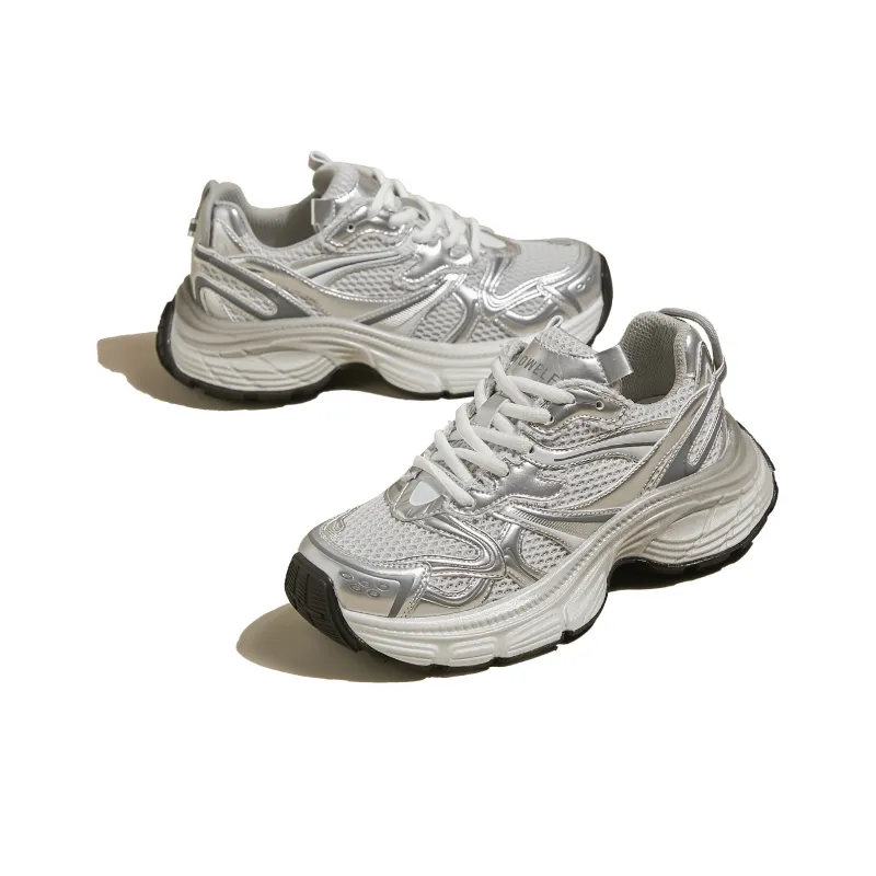 SNOWELF Breathable Lightweight Height Increasing Low-Top Chunky Sneakers Women's-6