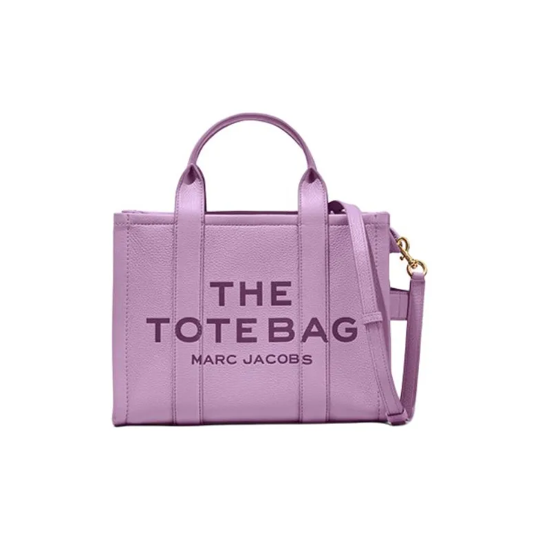 MARC JACOBS Natural Grain Leather Tote Bag, Shopping Bag, Shoulder Bag, Crossbody Bag, Handbag Trumpets Women's Purple-0
