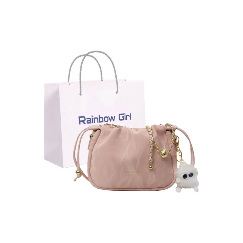 Rainbow Girl PU Shoulder Bag Regular Women's Green/Pink/Ecru/Black-7