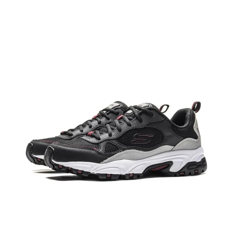 Skechers Slip Resistant Low Top Chunky Sneakers Men's Black Gray Color-2