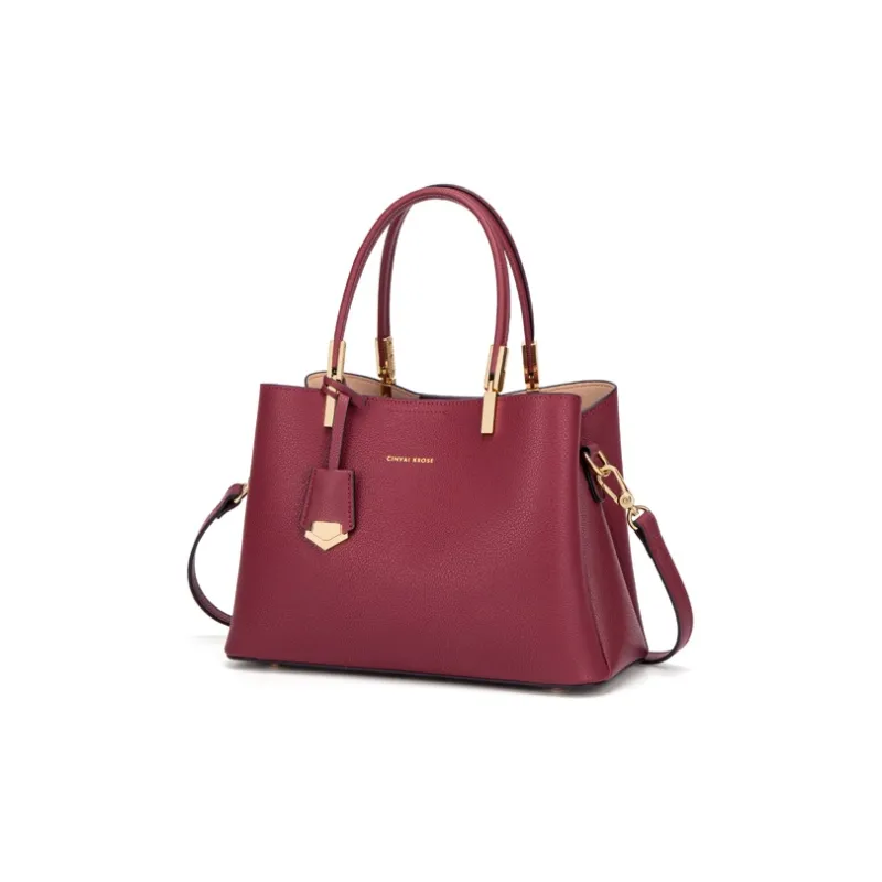 Simvay Clos Cow Leather One Shoulder Handbags Medium Size Women's Blue/Black/Burgundy-8