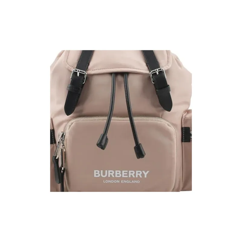 Burberry Nylon With Calfskin Backpack Unisex Rose Pink-6