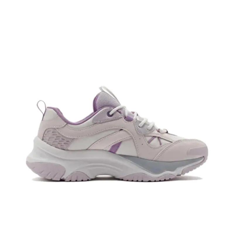Skechers Cushioning, Wear Resistant Low Top Chunky Sneakers Women's White Purple-1