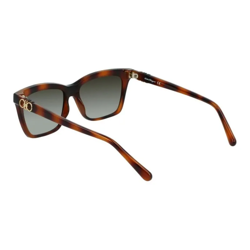 FERRAGAMO Plastic Square Sunglasses Women's Tortoiseshell-2