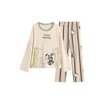 FENTENG x LINE FRIENDS Pajama Set Women's Beige Apricot