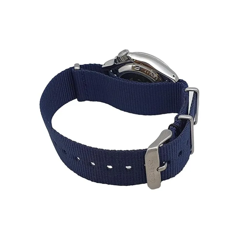 SEIKO Series 5 Automatic Mechanical Movement Nylon Strap Watch Men's Watches Blue Dial-1