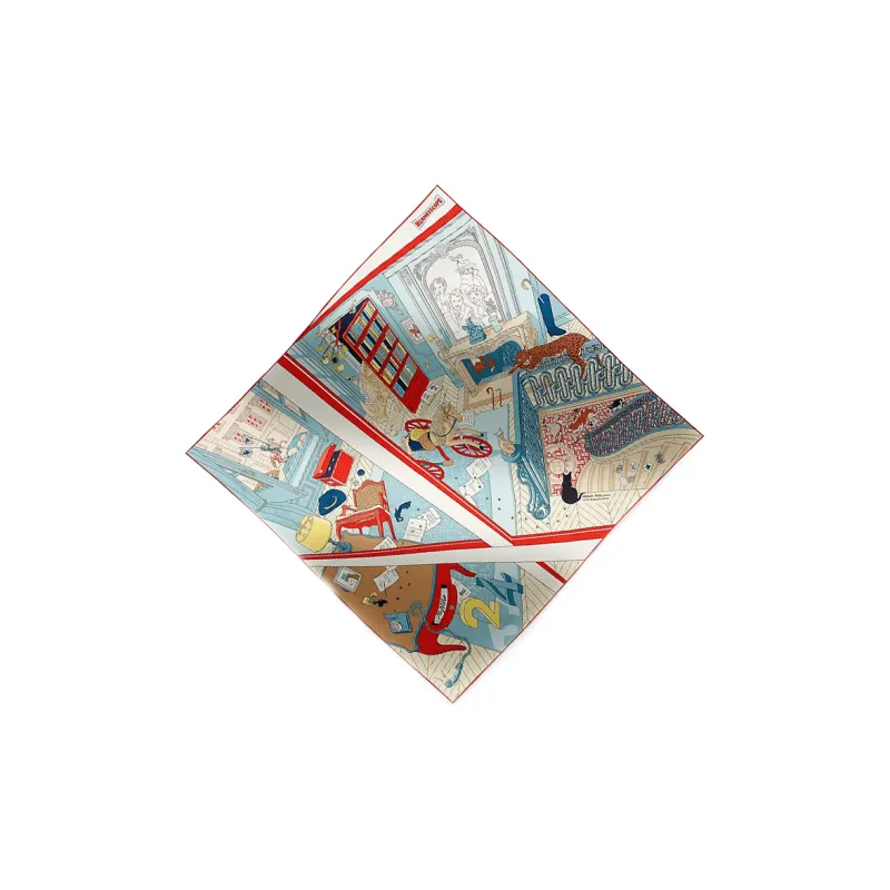 HERMES Silk Scarves Women's Light Blue-2