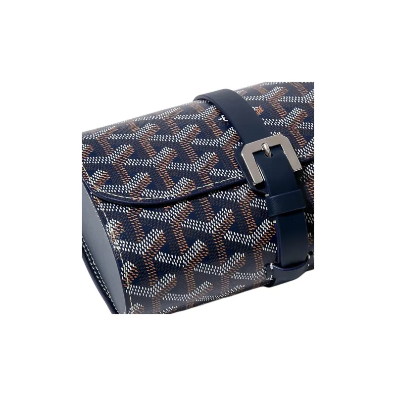 GOYARD Voyage Canvas With Leather Storage Bag Unisex Marine Blue-2