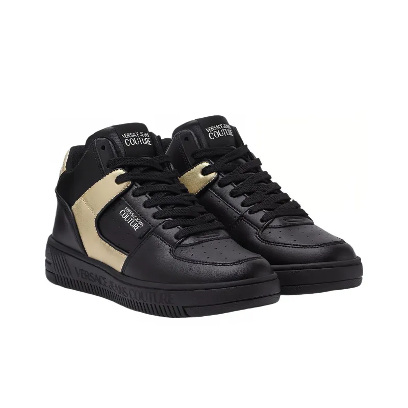 VERSACE JEANS Couture Versace Stylish Skateboarding Shoes Women's Black Gold-2