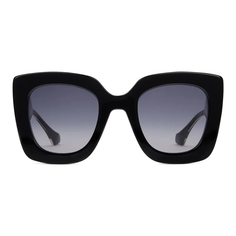 GUCCI Injection Molded Irregular Shape Sunglasses Unisex Black-2