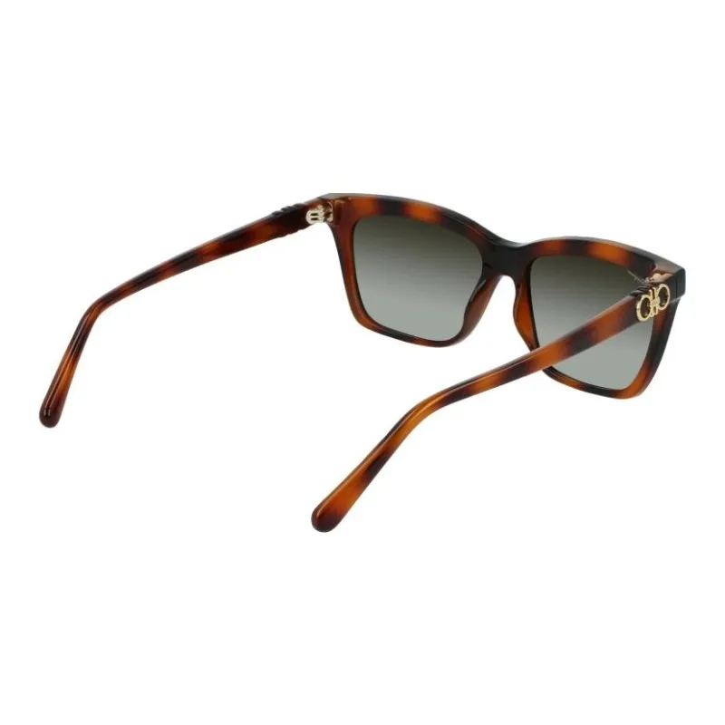 FERRAGAMO Plastic Square Sunglasses Women's Tortoiseshell-4