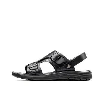LAORENTOU Beach Sandals Men Black/Brown
