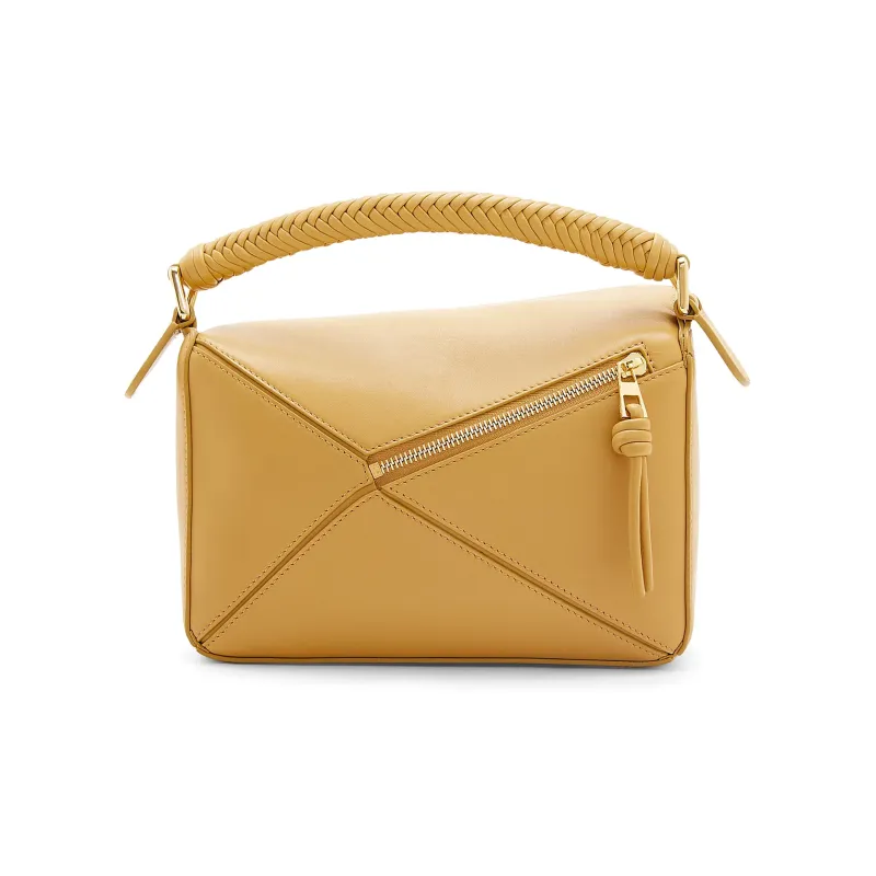 LOEWE Puzzle Soft Cow Leather Handbag Shoulder Bag Crossbody Bag Small Size Women's Desert Yellow-5