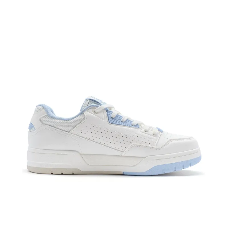XTEP Anti Slip Wear Resistant Low Top Skateboard Shoes Women's Sail White Northern Lights Blue-1