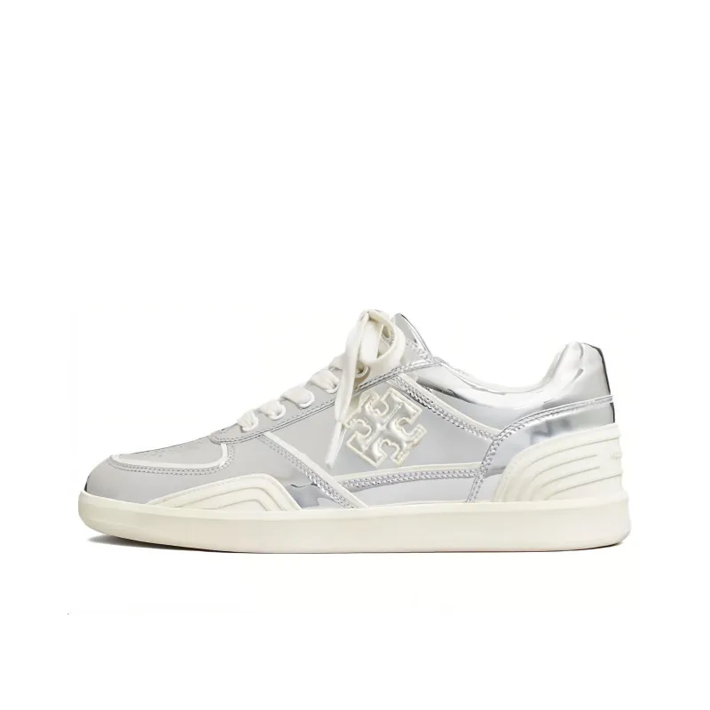 TORY BURCH Low Top Skateboard Shoes Women's Silver-0