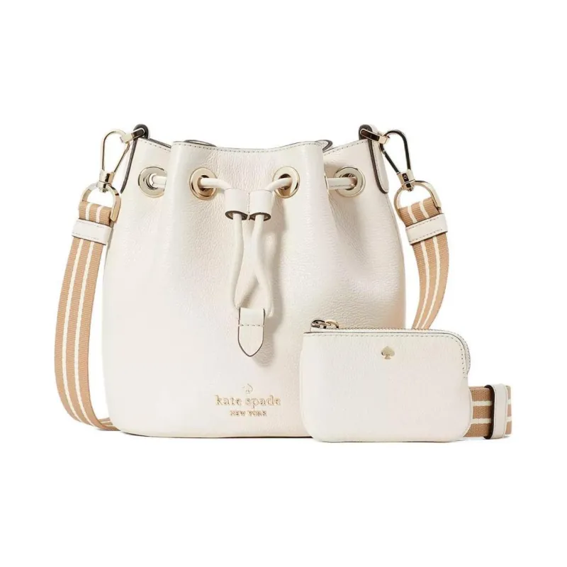 Kate Spade Pebble Leather Shoulder Bag, Crossbody Bag Mini Women's Parchment Paper Multicolor-0