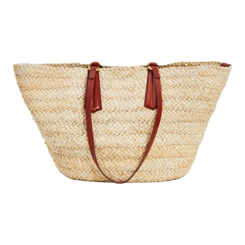 MaxMara Straw Woven Bucket Bag, Shoulder Bag Women's Yellow Tobacco-2