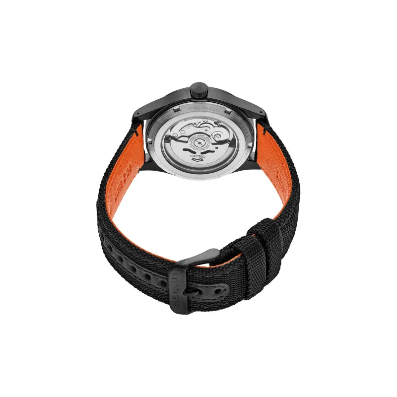 SEIKO Seiko5 Collection Mechanical Movement Nylon Strap Watch Men's Watches Black Dial SRPH33K1-1