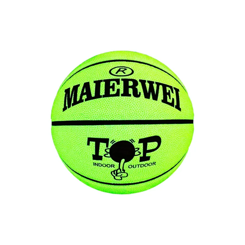 Melway PU Basketball Neon Yellow Size 7 Glow In The Dark Unisex-1
