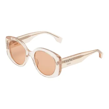 FENDI Acetate Oval Sunglasses Women's Transparent
