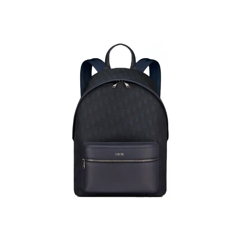 DIOR Cow Leather Backpack Men's Navy-0