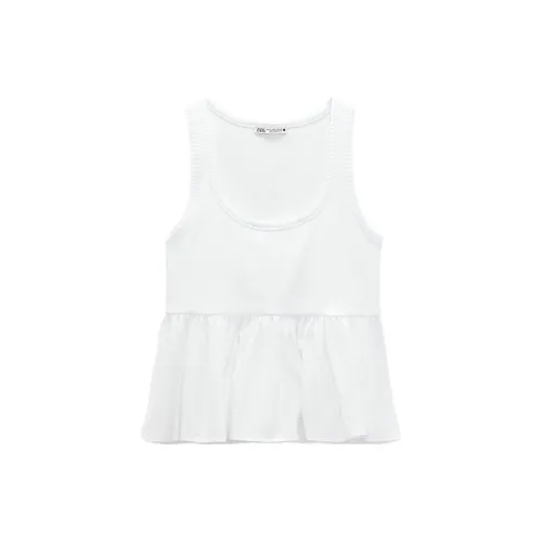 ZARA Tank Tops Women's White