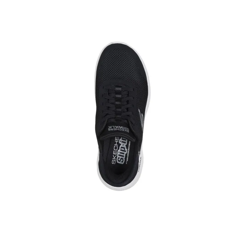 Skechers Go Walk Fle Low-Top Running Shoes Women's Black White-2