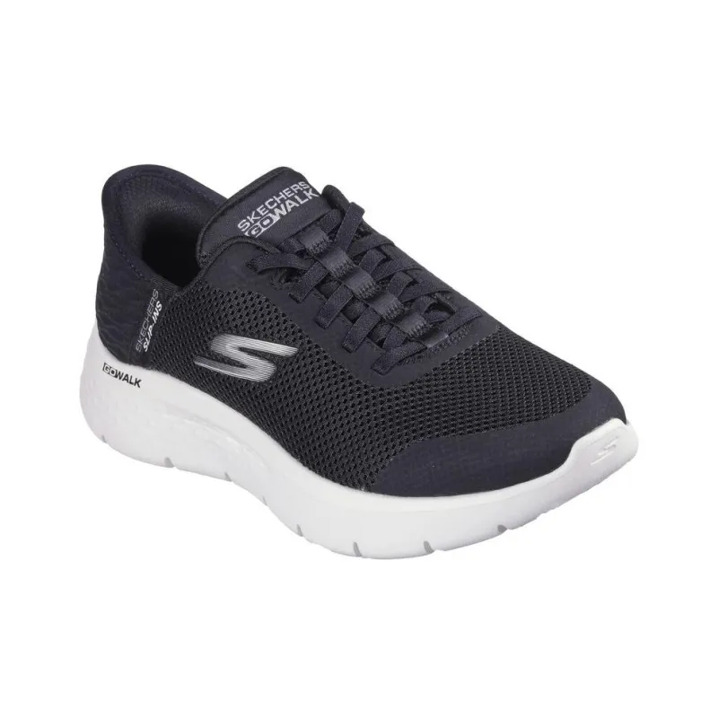 Skechers Go Walk Fle Low-Top Running Shoes Women's Black White-3