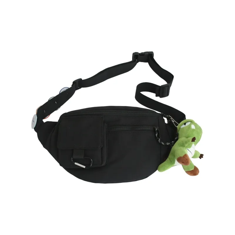 OUZIHUANG Nylon Sling Bag Regular Unisex Black/Blue/White-17