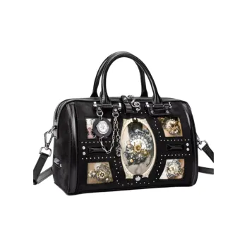 Anthracene Microfiber With Cow Leather Crossbody One Shoulder Handbag Regular Women's Black/Pink