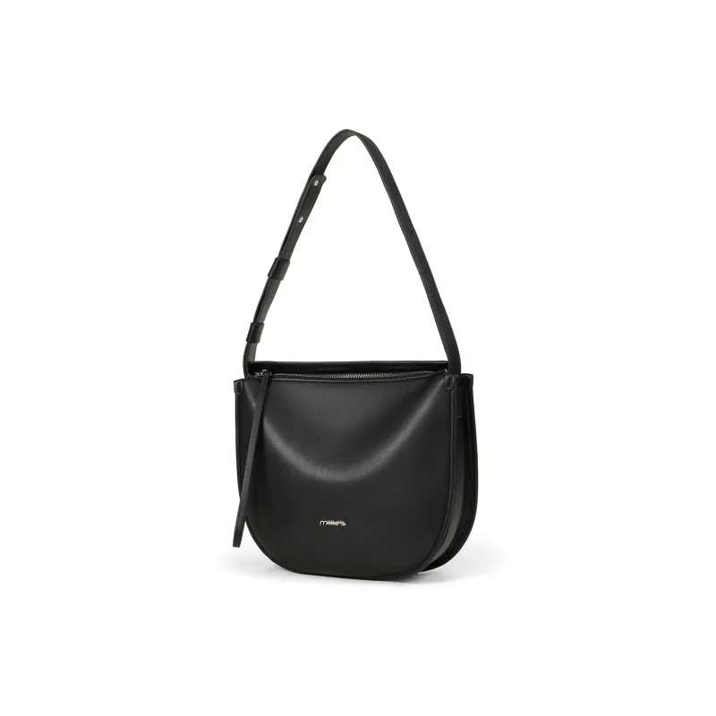 MILLIE'S Synthetic Leather Shoulder Bag Crossbody Bag Tote Saddle Bag Regular Women's Brown/Black-6