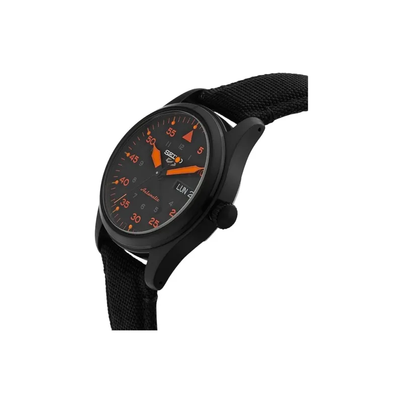 SEIKO Seiko5 Collection Mechanical Movement Nylon Strap Watch Men's Watches Black Dial SRPH33K1-2