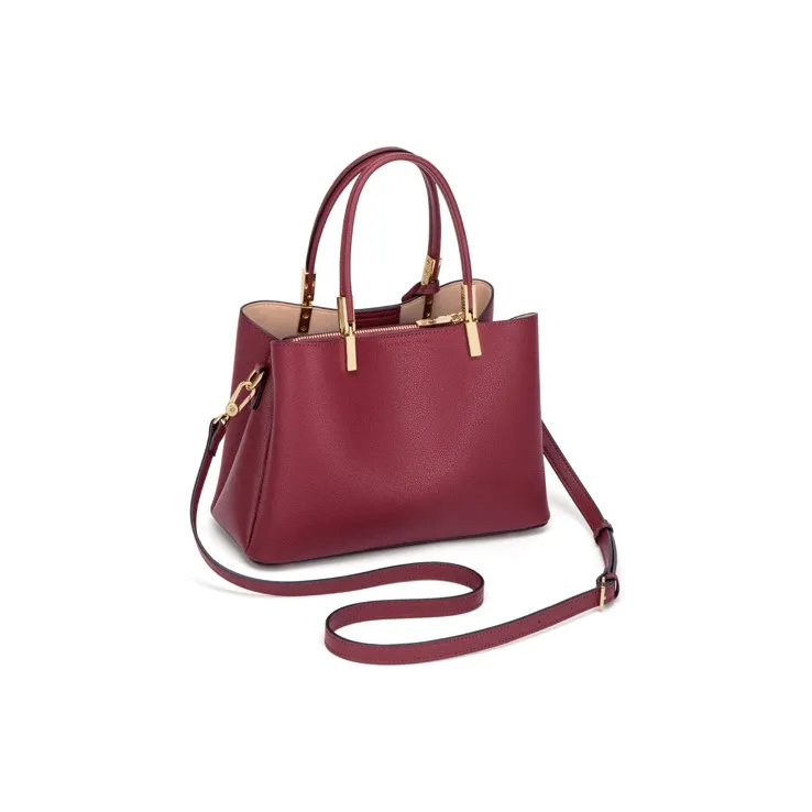 Simvay Clos Cow Leather One Shoulder Handbags Medium Size Women's Blue/Black/Burgundy-9