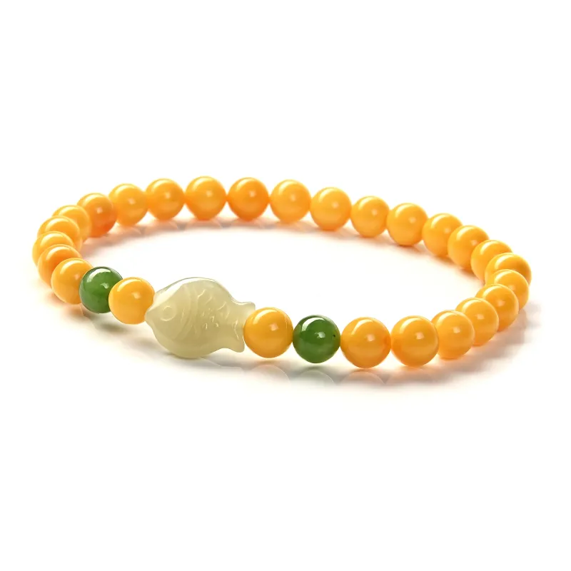 Abby's Wonderland Beeswax Hetian Jade Fine Jade Bracelets Women's-1