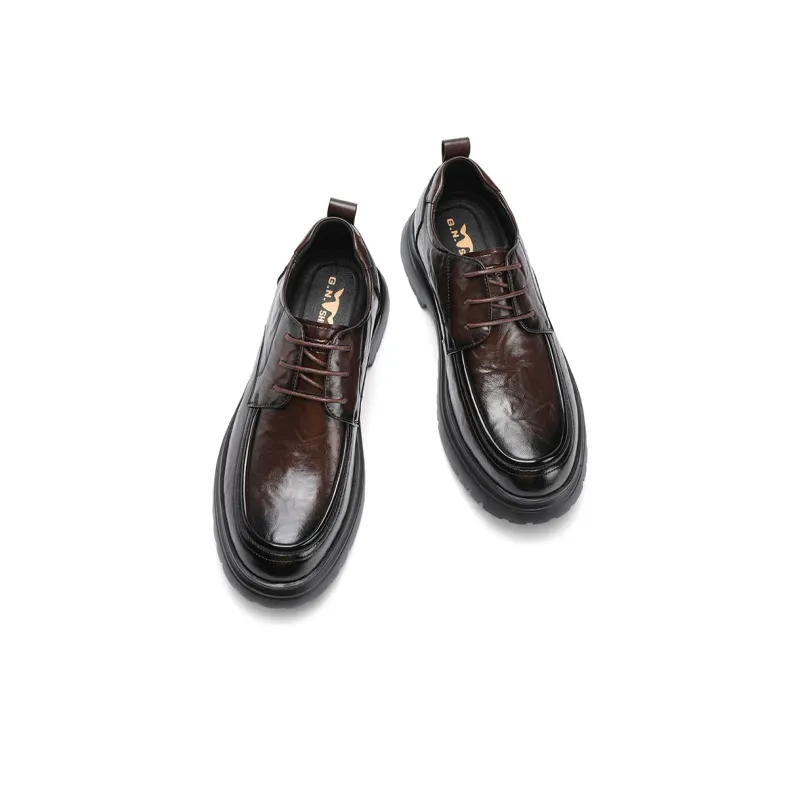 G.N.SHIJIA Dress Shoes Men Low Top Black/Brown-15