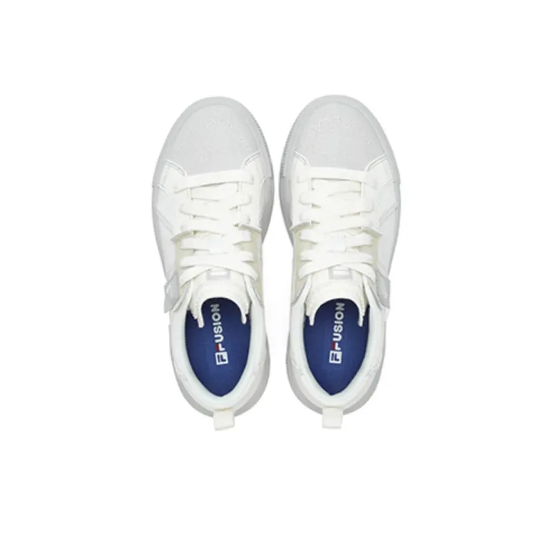 FILA FUSION POP 3 Anti Slip Wear Resistant Low Top Skateboard Shoes Women's White-3