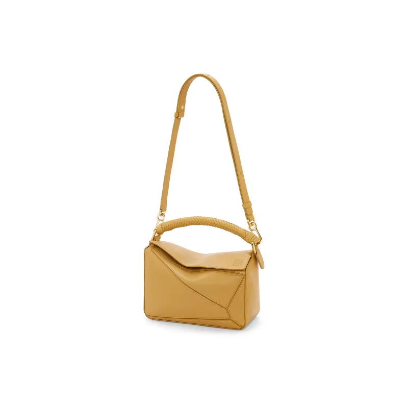 LOEWE Puzzle Soft Cow Leather Handbag Shoulder Bag Crossbody Bag Small Size Women's Desert Yellow-1