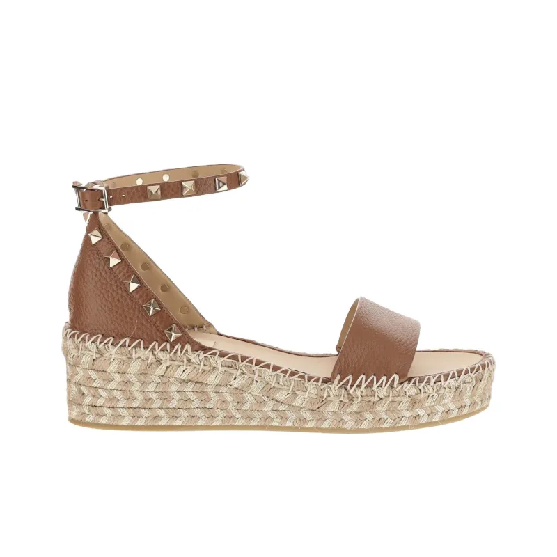 Valentino Rockstud One Strap Sandals Women's Brown-1