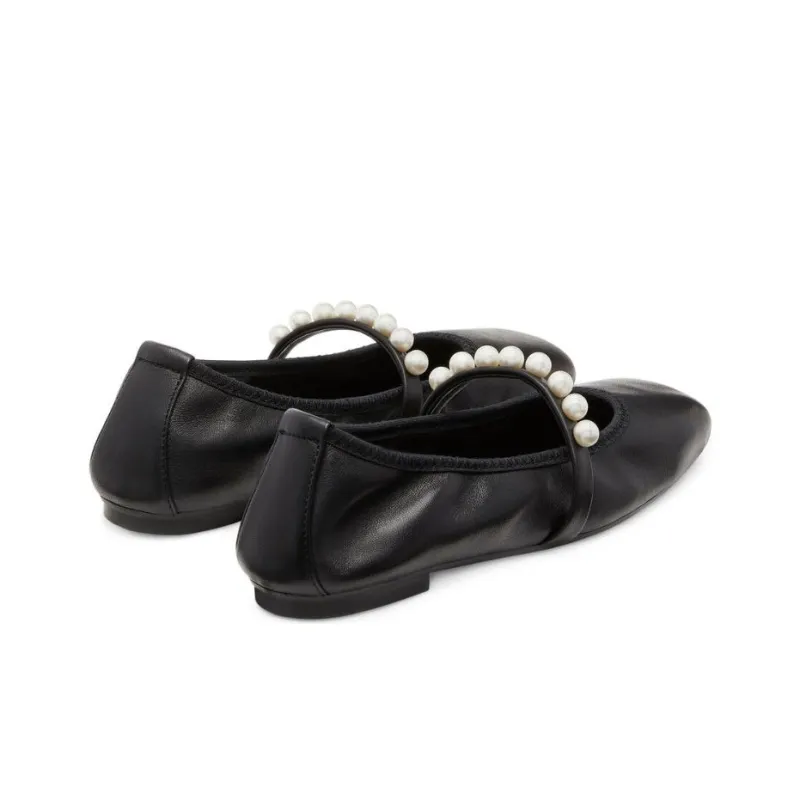 stuart weitzman Goldie Pearl-embellished Ballerina Flats-4