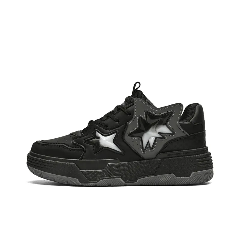 Binary Waterproof, Abrasion Resistant, Breathable, Height Increasing Low Top Skateboard Shoes Unisex Black White-0