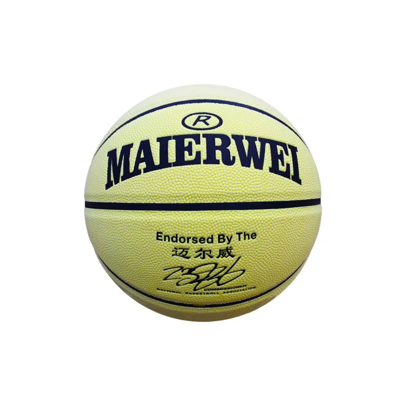 Melway PU Basketball Neon Yellow Size 7 Glow In The Dark Unisex-3