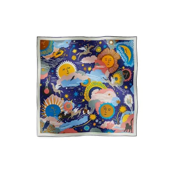 HERMES Silk Scarves Women's Indigo