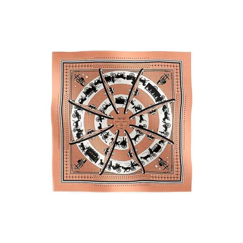 HERMES Silk Scarves Women's Brown