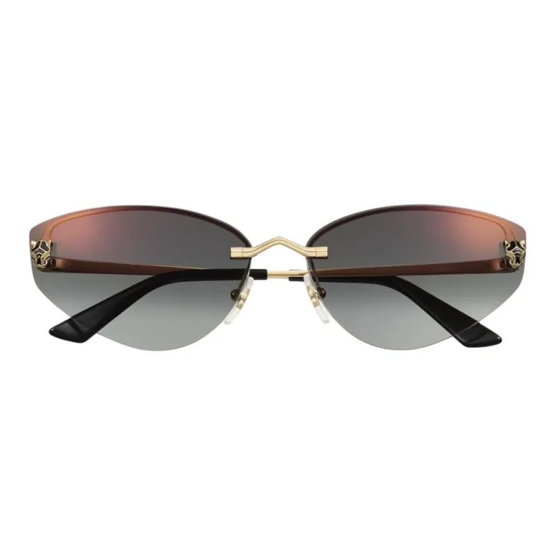 CARTIER Metal Butterfly Sunglasses Women's Gold-1