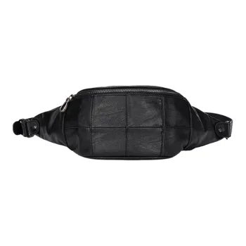 Slazenger PU Soft Leather Sling Bag Fanny Pack Crossbody Bags Small Size Men's Black