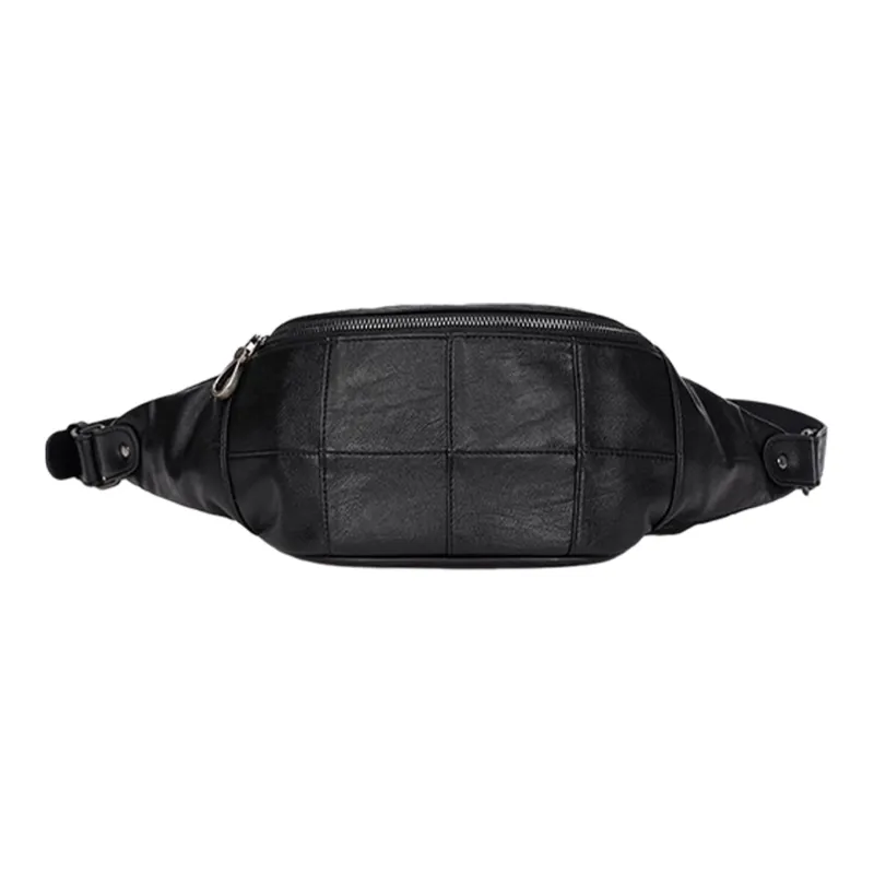Slazenger PU Soft Leather Sling Bag Fanny Pack Crossbody Bags Small Size Men's Black-0