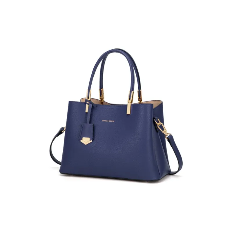Simvay Clos Cow Leather One Shoulder Handbags Medium Size Women's Blue/Black/Burgundy-2