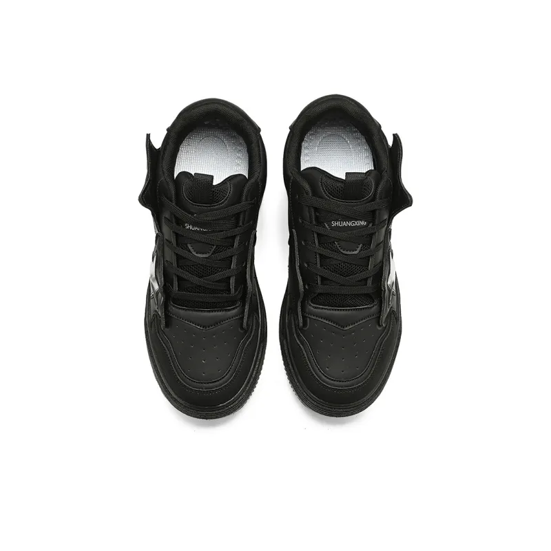 Binary Waterproof, Abrasion Resistant, Breathable, Height Increasing Low Top Skateboard Shoes Unisex Black White-2